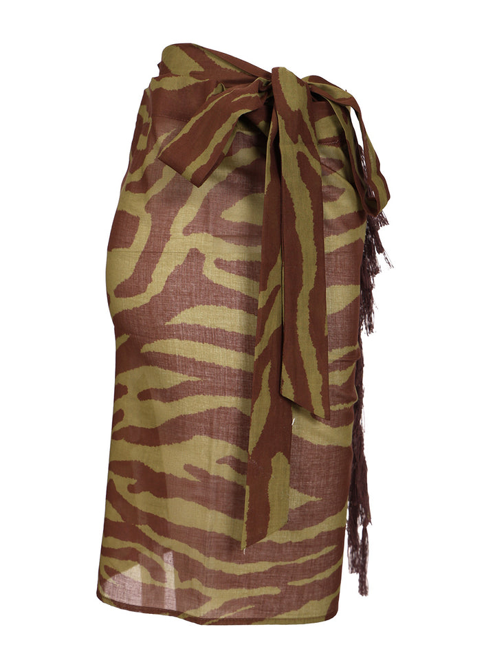 The Attico Zebra Print Pareo Gonne - Marrone | cf1a640a47361c54d51d54c495955ade1dc6bbc6