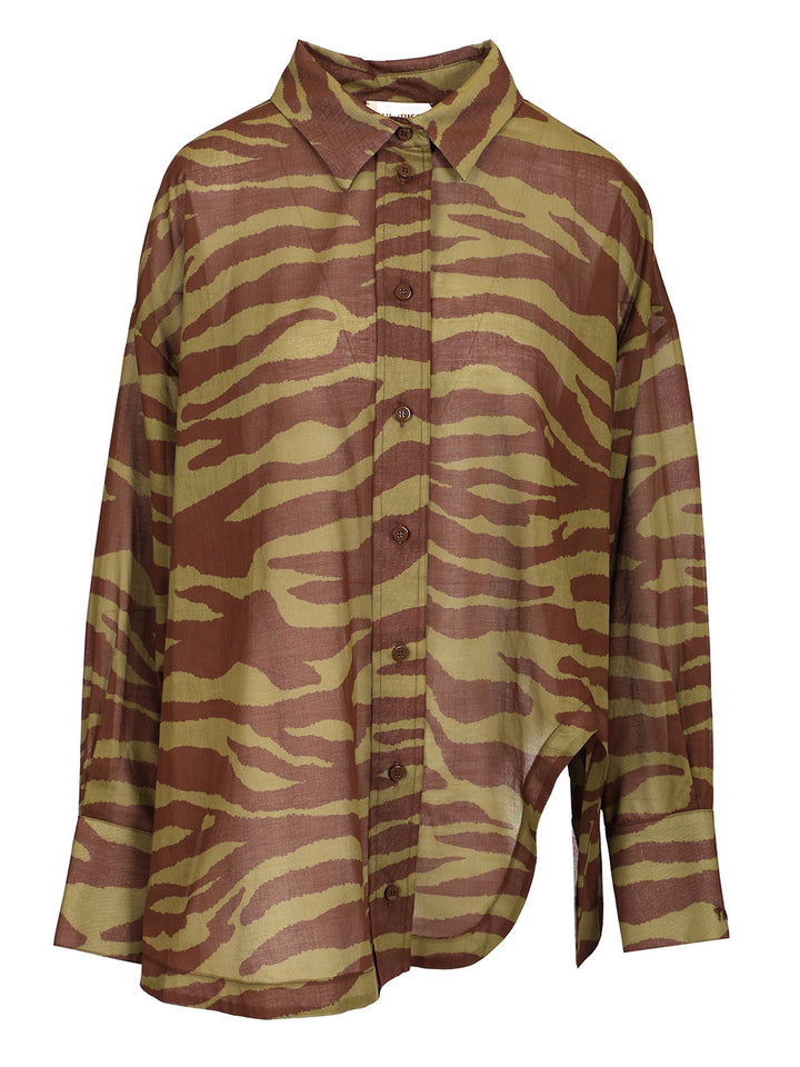 The Attico Zebra Print Shirt Shirts - Marrone | 7d860994ee9359be135b9603c6b5278170d7a20e