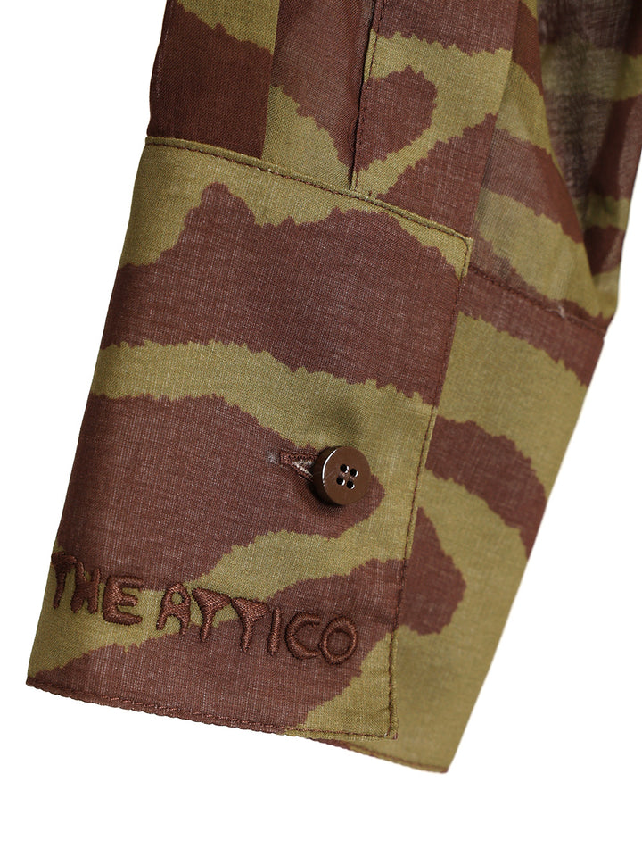 The Attico Zebra Print Shirt Shirts - Marrone | 0f89c2457db048cc13b7f0b22769f7a433de4f41