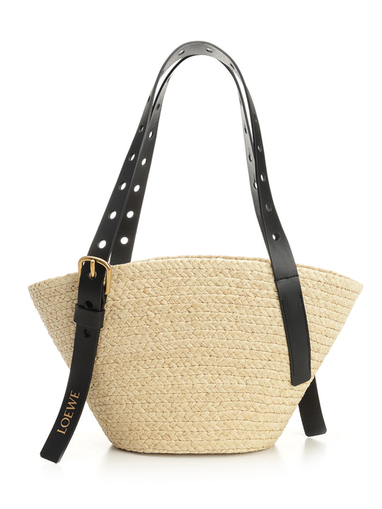 Punch Hole Basket Bag Shoulder Bags Beige