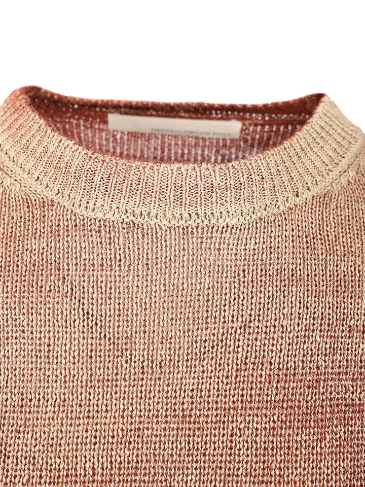 Original Vintage Heavy Linen Crewneck Sweater Knitwear - Rosso | 6fd81c8bc4a6e27030686622d3fb8a4f6a1e0808