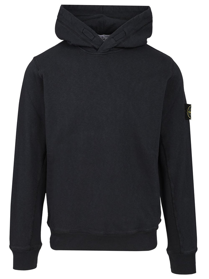 Stone Island Cotton Hoodie Sweatshirts - Blu | 97248bcad7038b7302bcb07aef9e5b0c756729ee