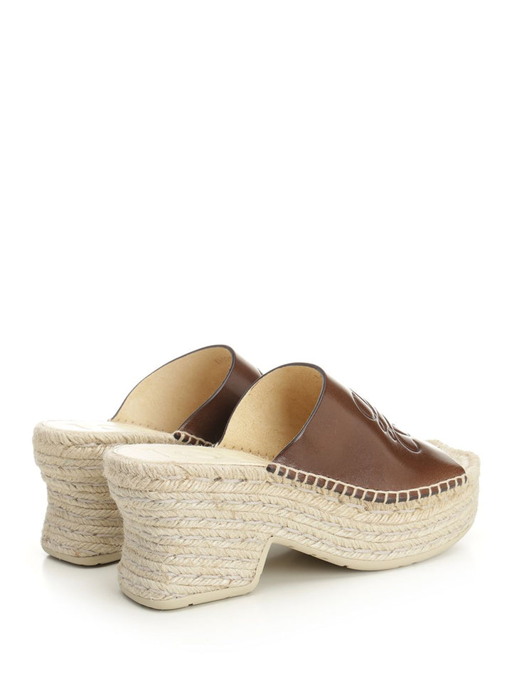 Loewe Petal Platform Espadrilles In Vegetable Tanned Calfskin Sandali - Marrone | 8c02ad769e2435e7b44b293e23a53d5de7d9e074
