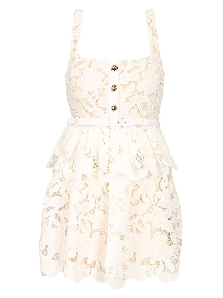 Self-Portrait Lace Mini Dress Abiti - Bianco | 05fe86d51db59b981f9da8162436174c0b8043ae