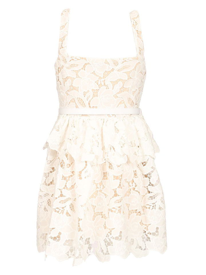 Self-Portrait Lace Mini Dress Abiti - Bianco | 06710812c404456874256e50dd550e02f8d136f9