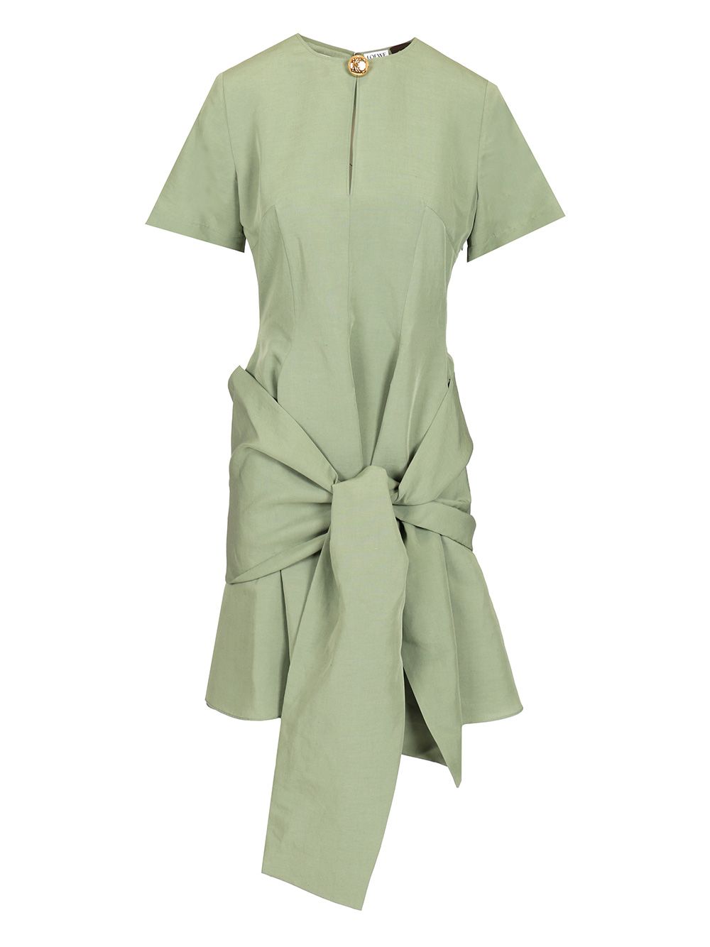 Loewe Pebble Dress In Viscose And Linen Abiti - Verde | 40978aa08a119f205b42ef5dcd33976c469df57d