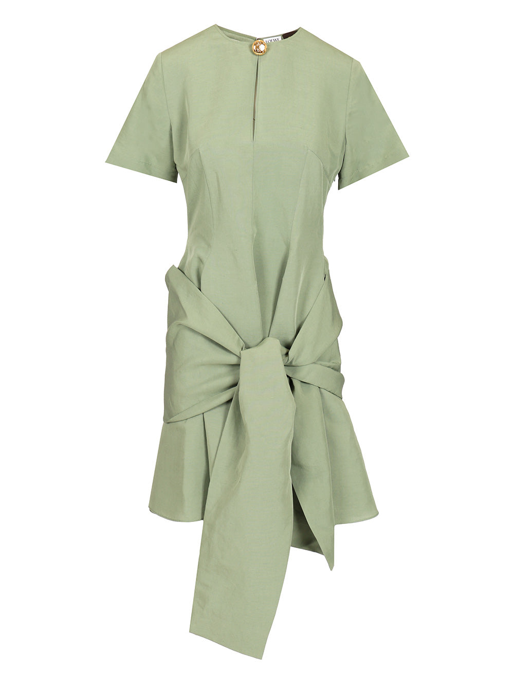 Loewe Pebble Dress In Viscose And Linen Abiti - Verde | 62d6a877994981ac8fadd3585dd219f3195d3d43