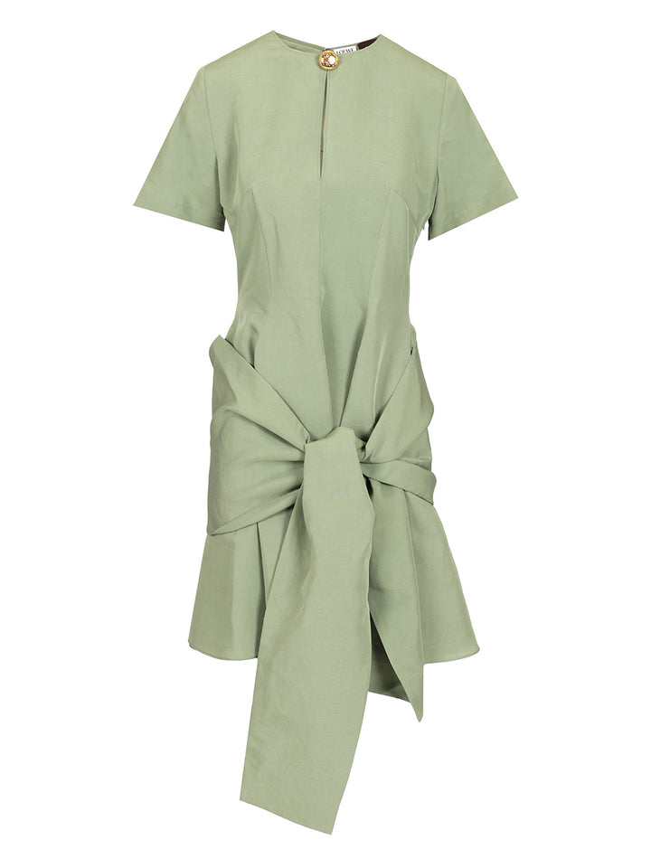 Loewe Pebble Dress In Viscose And Linen Abiti - Verde | 62d6a877994981ac8fadd3585dd219f3195d3d43
