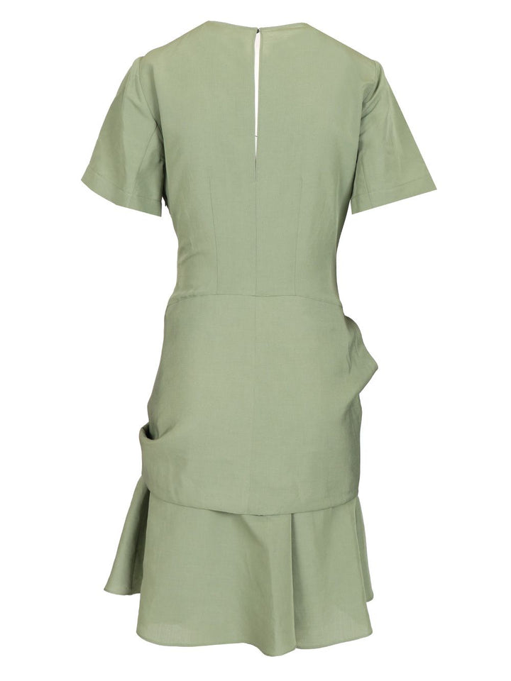 Loewe Pebble Dress In Viscose And Linen Abiti - Verde | b1f8ec68d5c2d602009b5ae9ef0174f67c982624