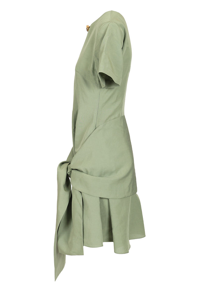 Loewe Pebble Dress In Viscose And Linen Abiti - Verde | c47b878c1389c3b9251d121c87100bbf40c59c14