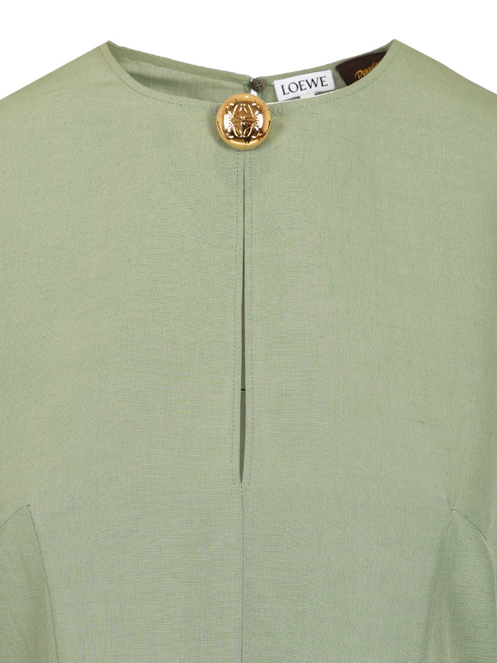 Loewe Pebble Dress In Viscose And Linen Abiti - Verde | ddf38870afc7d30dd817f0cfbc31c4a3070d699e