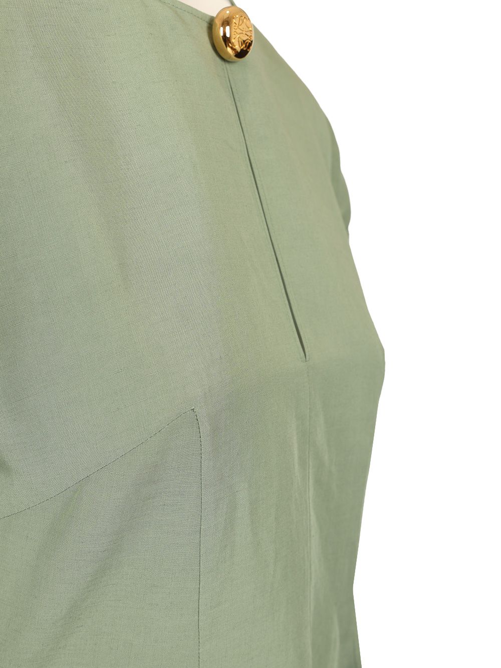 Loewe Pebble Dress In Viscose And Linen Abiti - Verde | ed22d54bfbef27024fb64d034e11db5c43809283