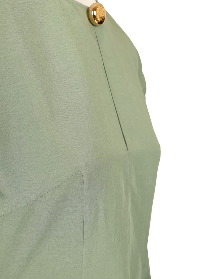 Loewe Pebble Dress In Viscose And Linen Abiti - Verde | ed22d54bfbef27024fb64d034e11db5c43809283