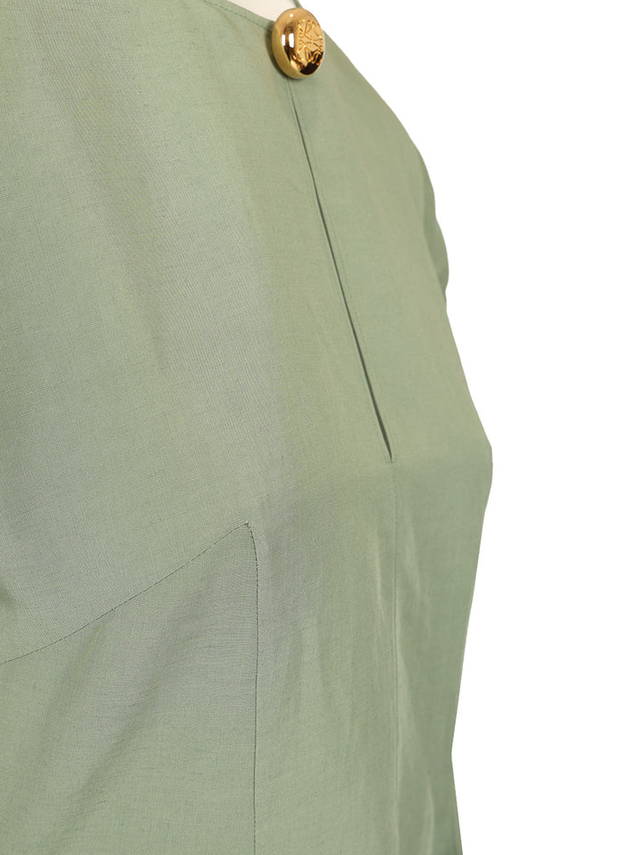 Loewe Pebble Dress In Viscose And Linen Abiti - Verde | 2190ef30dee029c8be5da4f35bd8dbdf7c02714e