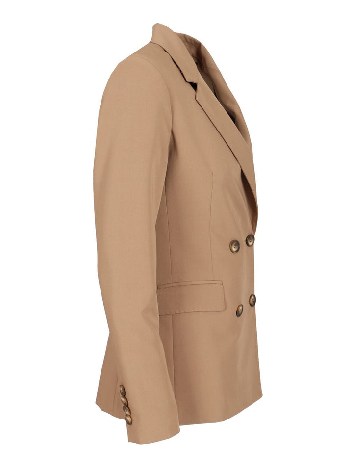 Al Duca D'Aosta Double-Breasted Blazer Giacche - Beige | 7caaf74d0bad0d625ea9e253c5698551139e671c