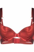 Red Satin-Effect Bra Underwear Rosso
