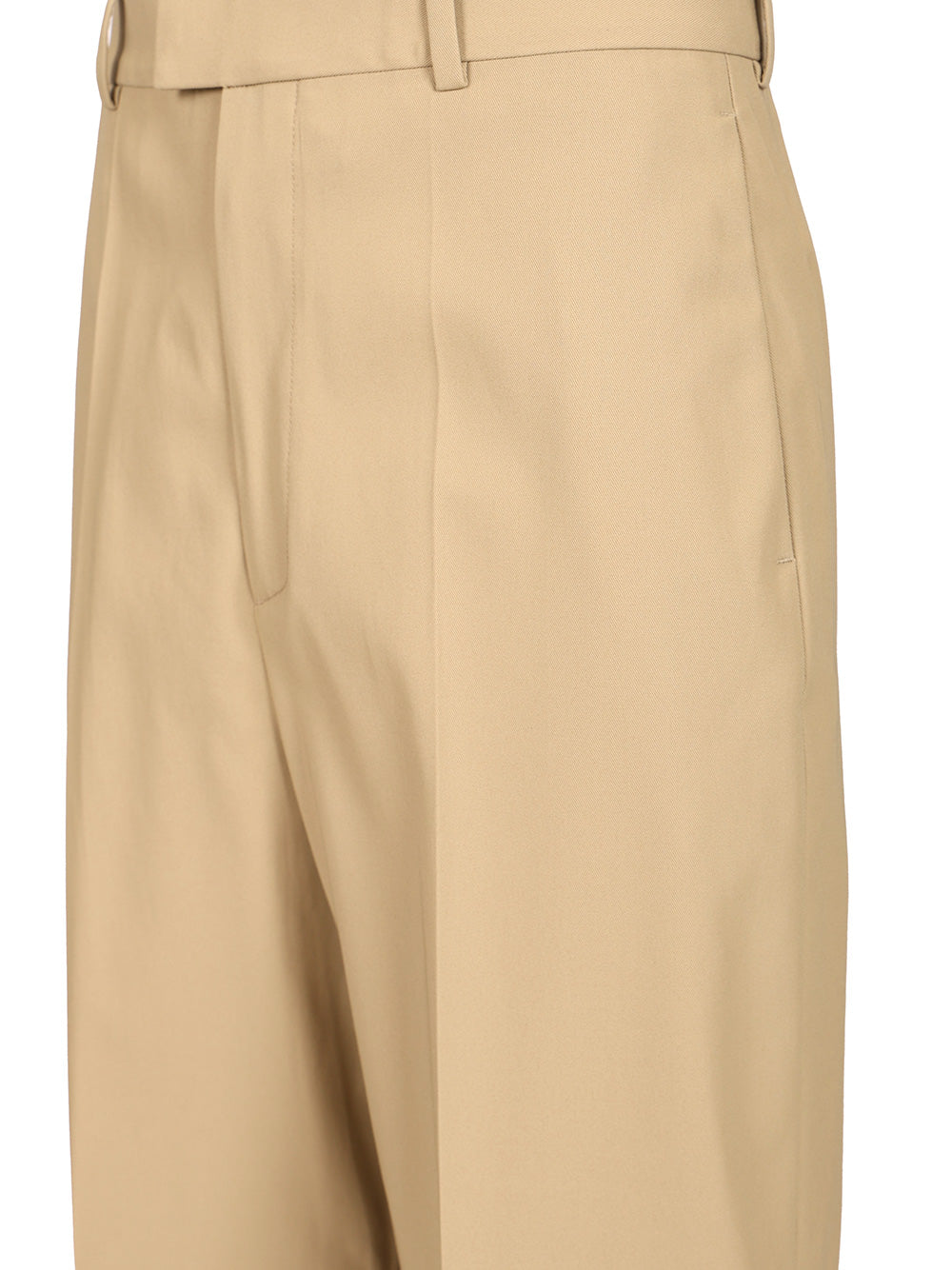 Bottega Veneta In Flowing Cotton Twill Trousers - Beige | 91f78043d0d702cb234b910756ad4681d3543d73
