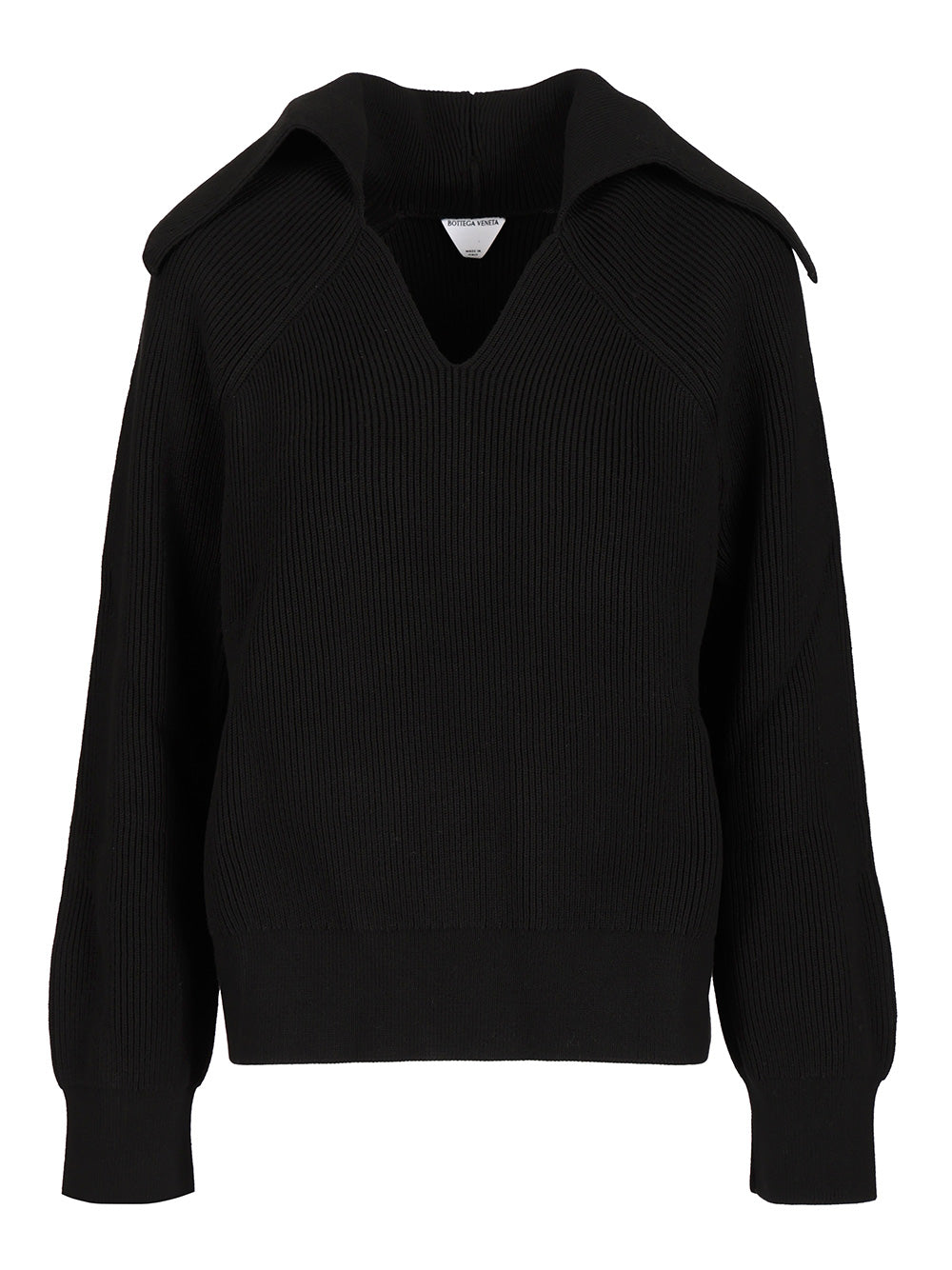 Bottega Veneta English Ribbed Cotton Sweater Knitwear - Nero | 51b9c89fd5f52cbad2502f94b075f8ebe3ec71ca