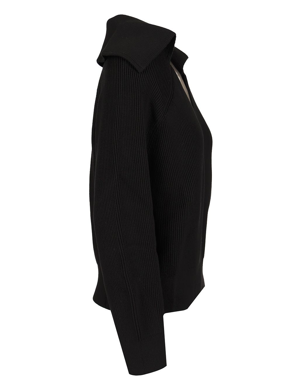 Bottega Veneta English Ribbed Cotton Sweater Knitwear - Nero | 3478fe54bb6032375c8703e991f5c2f04ffae1a2