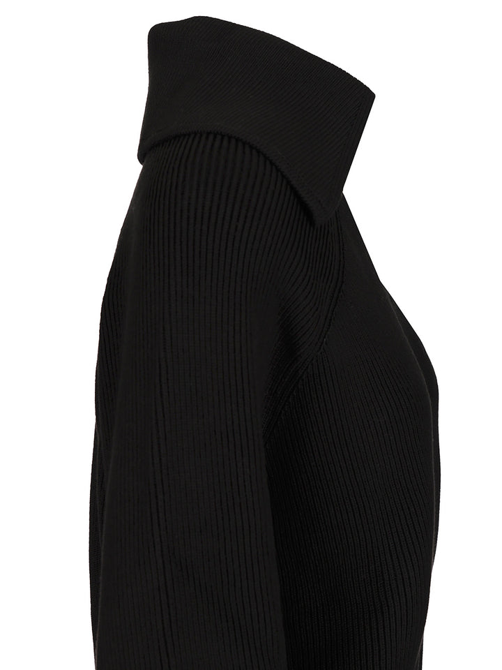 Bottega Veneta English Ribbed Cotton Sweater Knitwear - Nero | bee40bda9d3721b96a20da27e93df1ab4fa8df2b