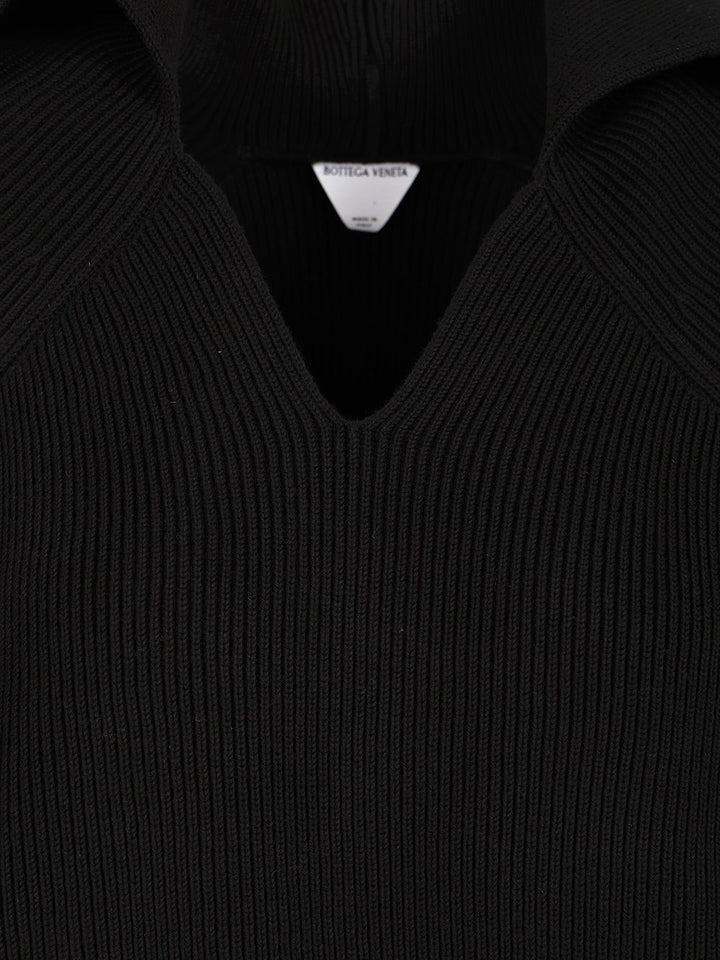 Bottega Veneta English Ribbed Cotton Sweater Knitwear - Nero | 2c4ee9663f311adece2d486da4a2ce3c3310395a