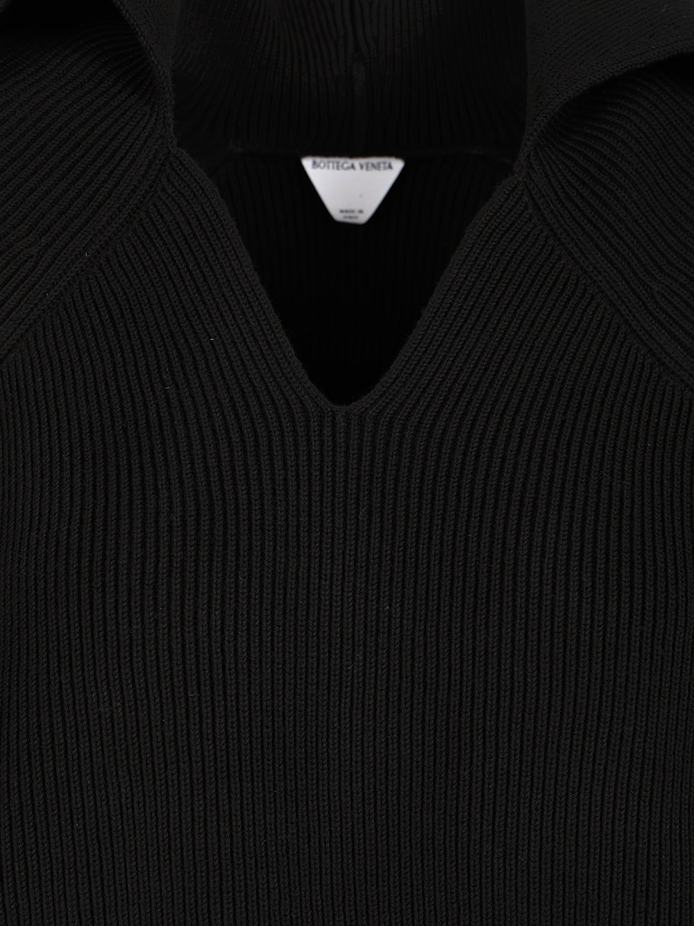 Bottega Veneta English Ribbed Cotton Sweater Knitwear - Nero | 108b340ccdbbd09e5365b5e362c988e64a0defe8