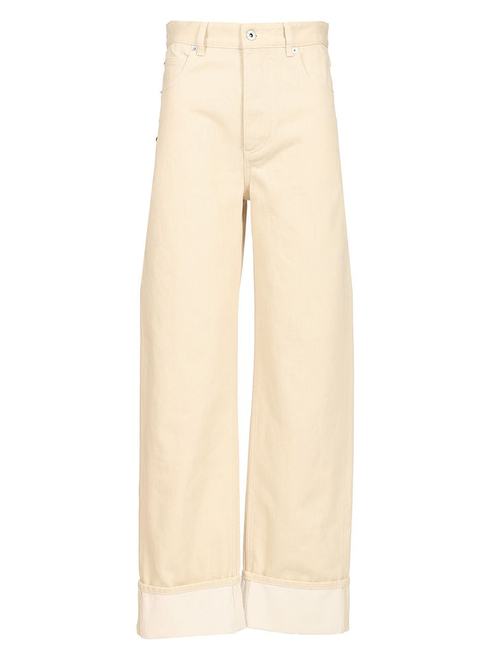 Bottega Veneta Contrast Cuff Jeans - Bianco | 770b22863e43db151f3aedfb44d5054b3de0c09b