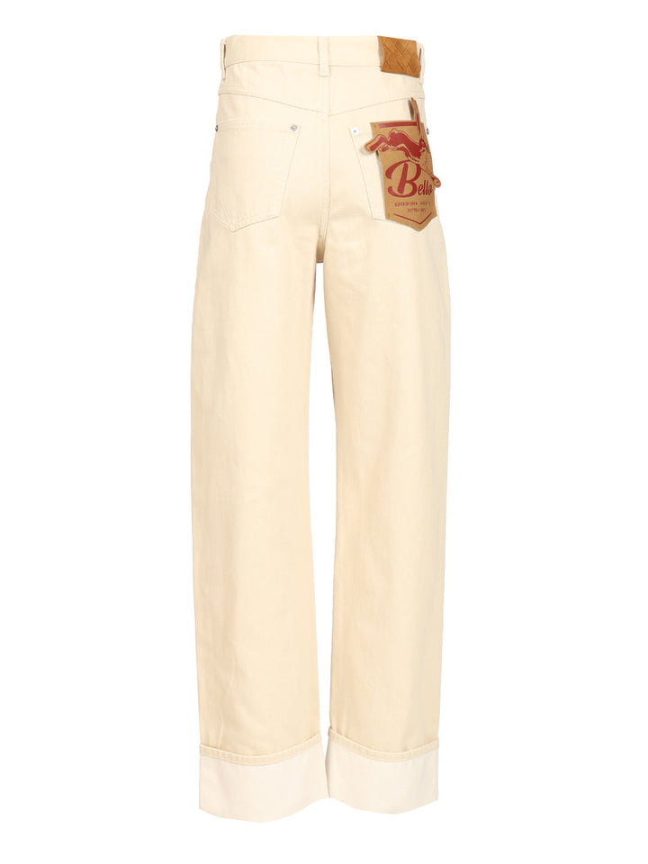Bottega Veneta Contrast Cuff Jeans - Bianco | fc3baaa77d919a6ee9a3e03a91e2b0ff90722ed6