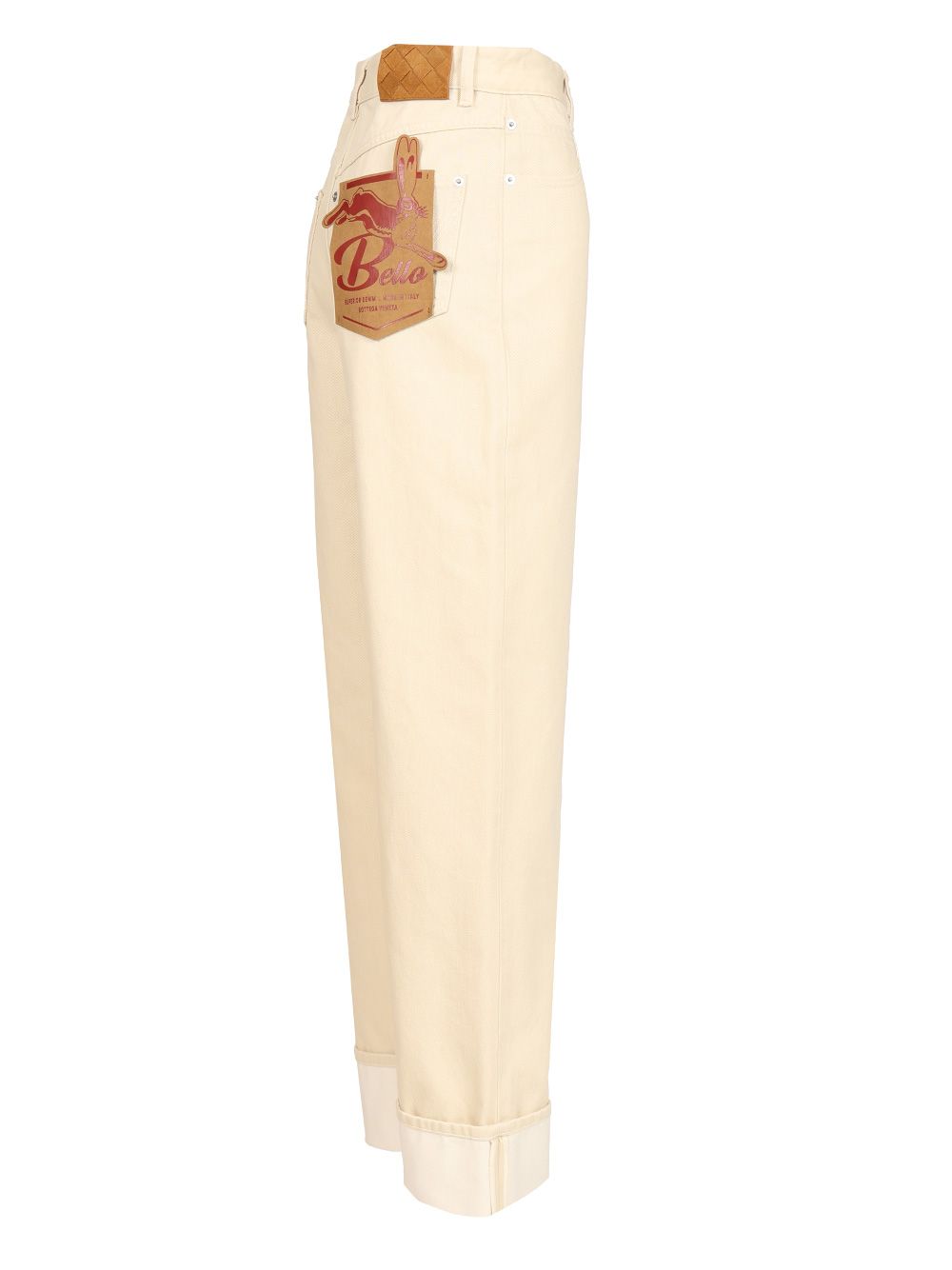 Bottega Veneta Contrast Cuff Jeans - Bianco | fef8d3592bae6a6fae1247e38a13f50711b6143a