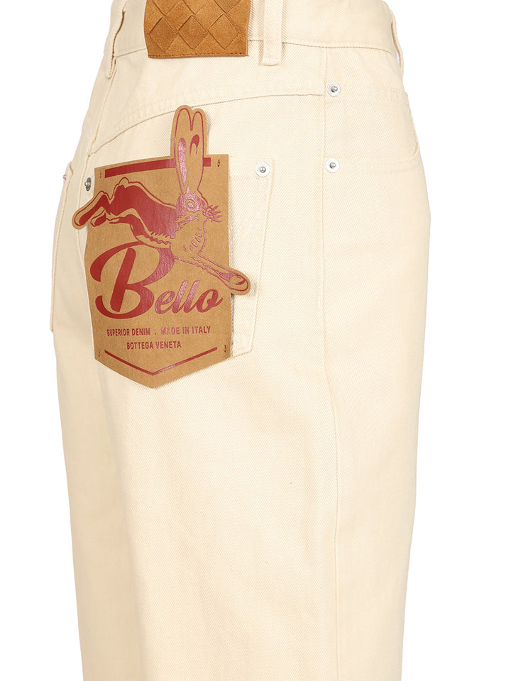 Bottega Veneta Contrast Cuff Jeans - Bianco | 27fbbdbeb8120f6bf064e25851fba7f62b5963f3
