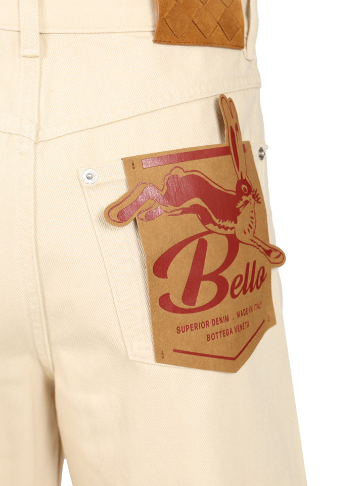 Bottega Veneta Contrast Cuff Jeans - Bianco | 172ab697a69446d17385dbb6f49d5af411e948d1