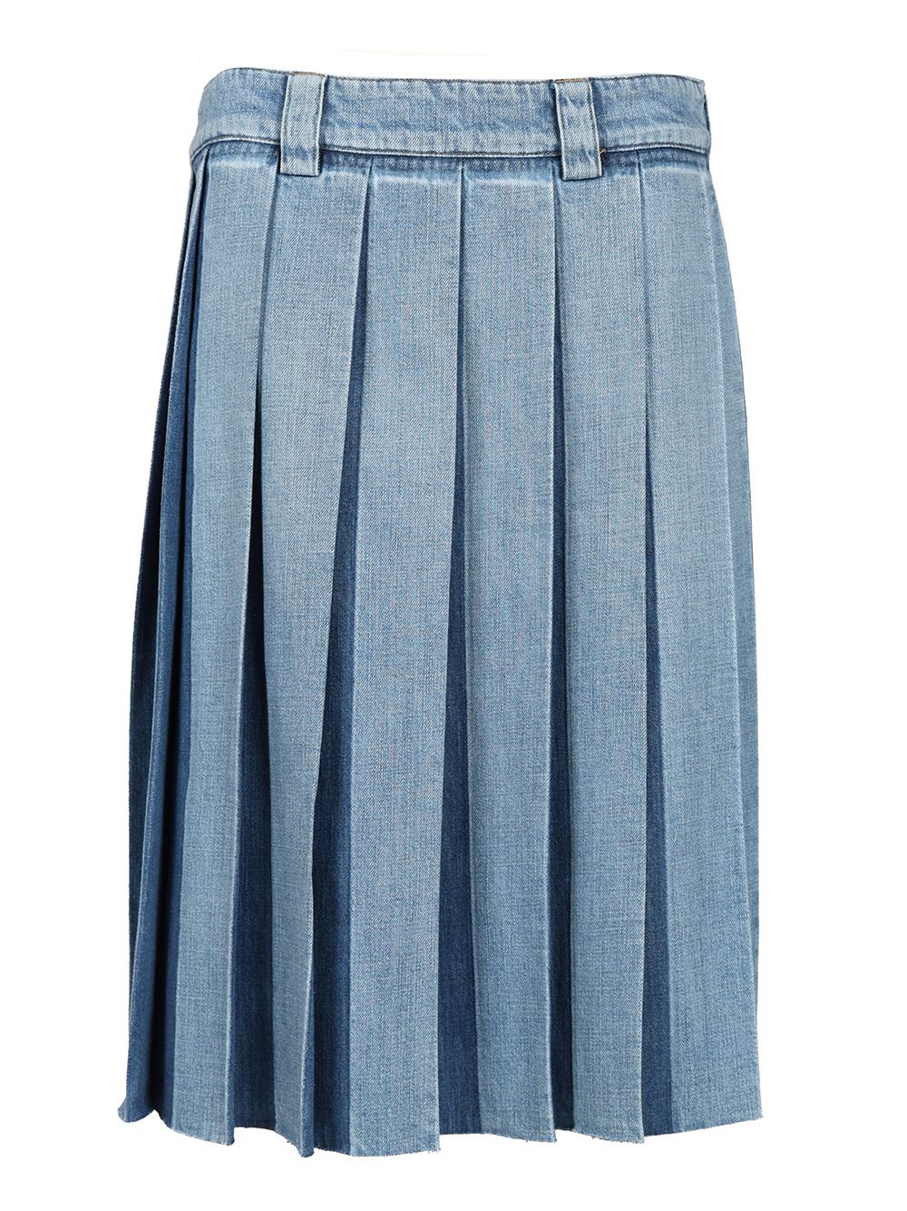 Miu Miu Pleated Denim Skirt Gonne - Light blue | b1cf1a14f68bfd079969851a80f0cb99e0f06e80