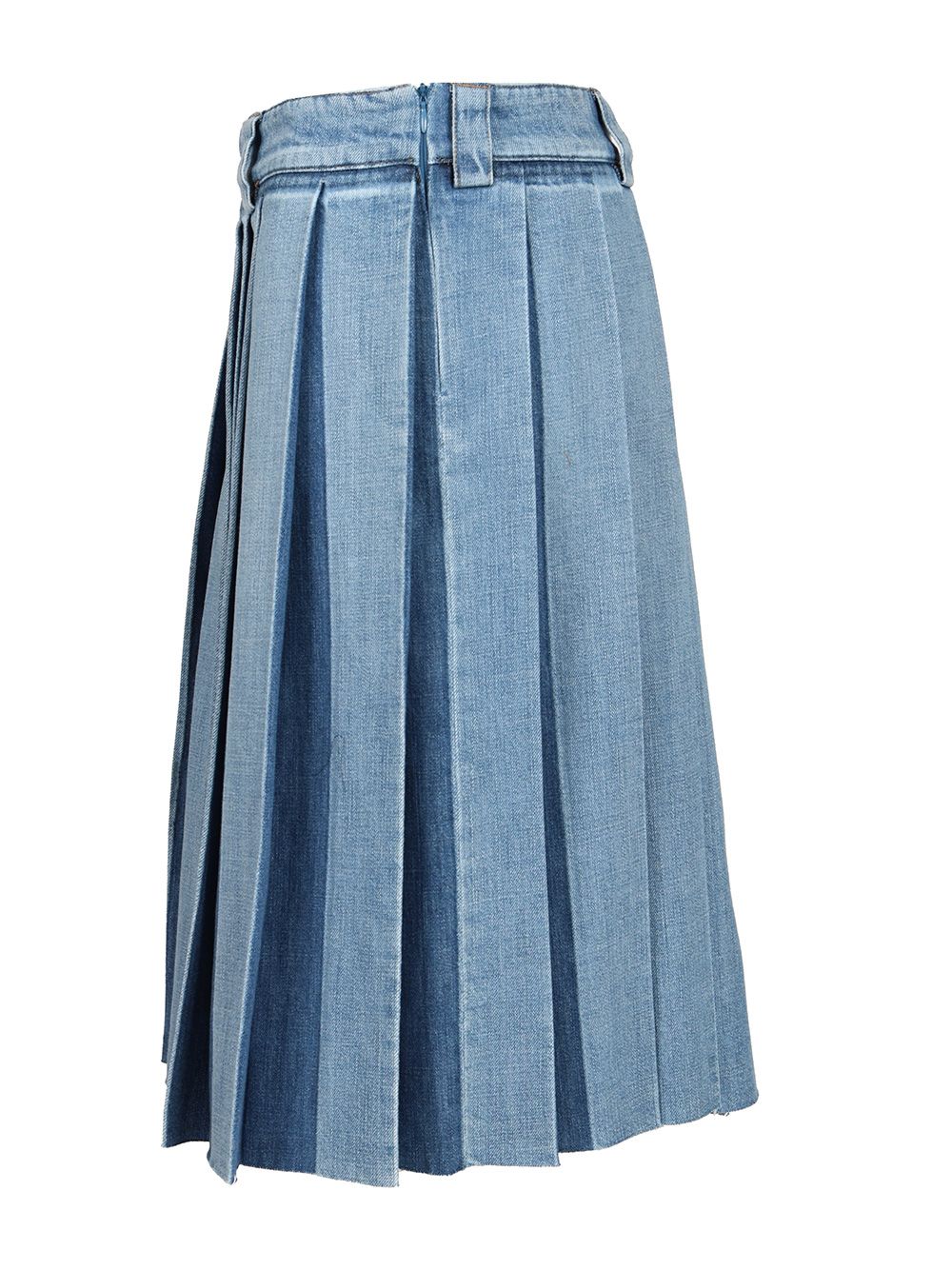 Miu Miu Pleated Denim Skirt Gonne - Light blue | b49fc9438d3fd677e0184548c13cc108fa7c26ae