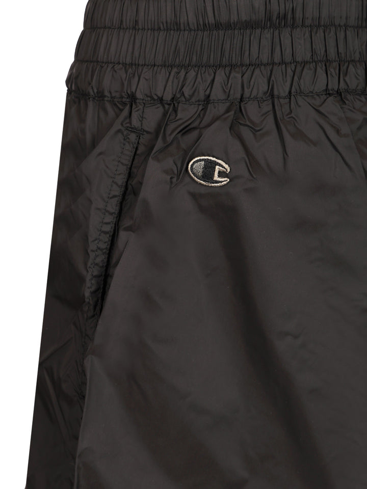 Rick Owens X Champion Bermuda Shorts With Drawstring Trousers - Nero | 26cfa3a869b48dd3cbd569788534fed741fa6476