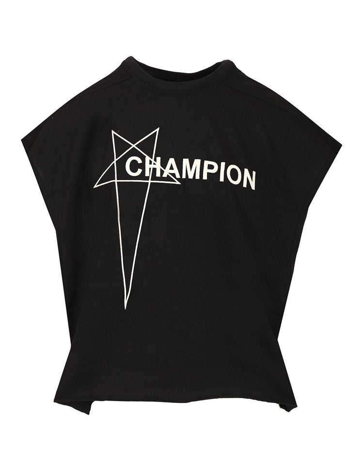 Rick Owens X Champion Cropped T-Shirt - Nero | e8c26295872edd74dbac90287e9552bc173622ac