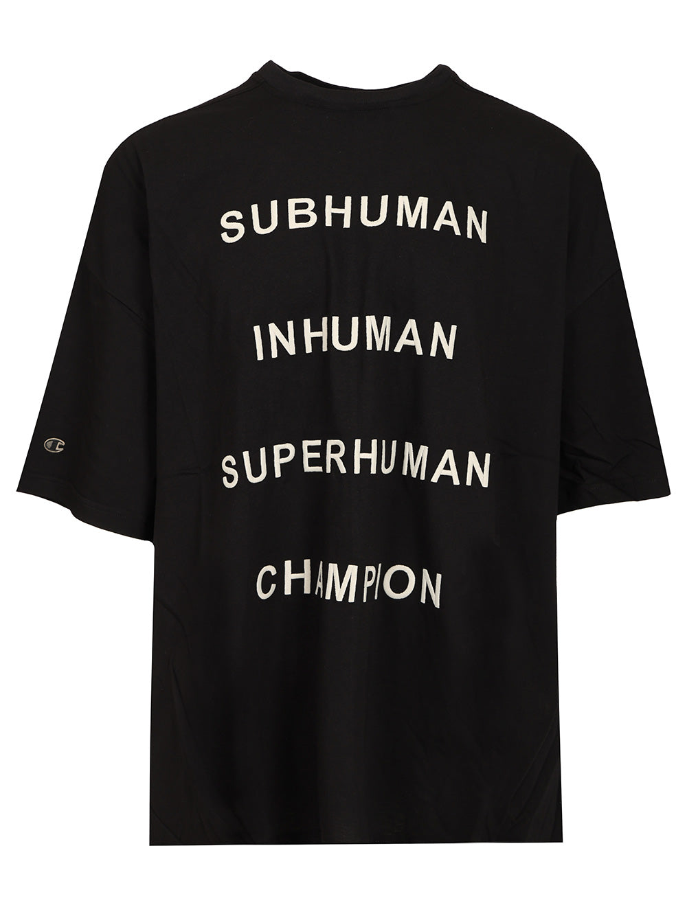 Rick Owens X Champion Cotton T-Shirt - Nero | f991b71593f43c027e6d196a99daba1f28c7aff1
