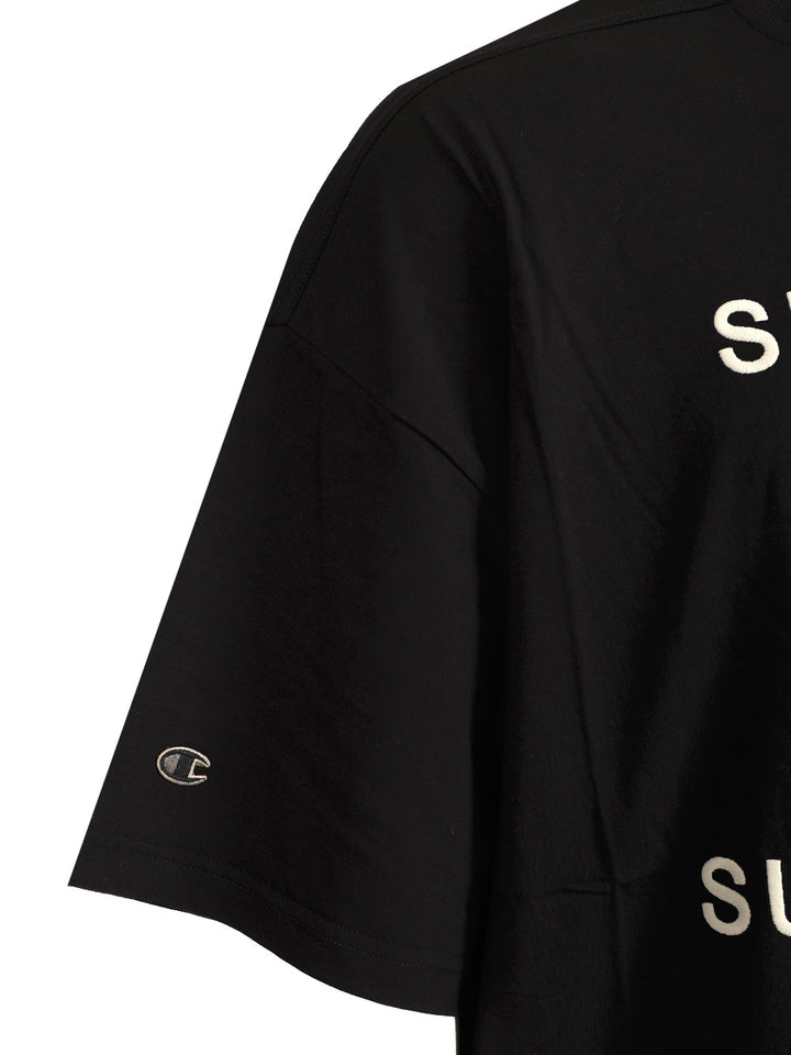 Rick Owens X Champion Cotton T-Shirt - Nero | 9c8c51b6ce7368a9844bed1aec9315804b6d6c89