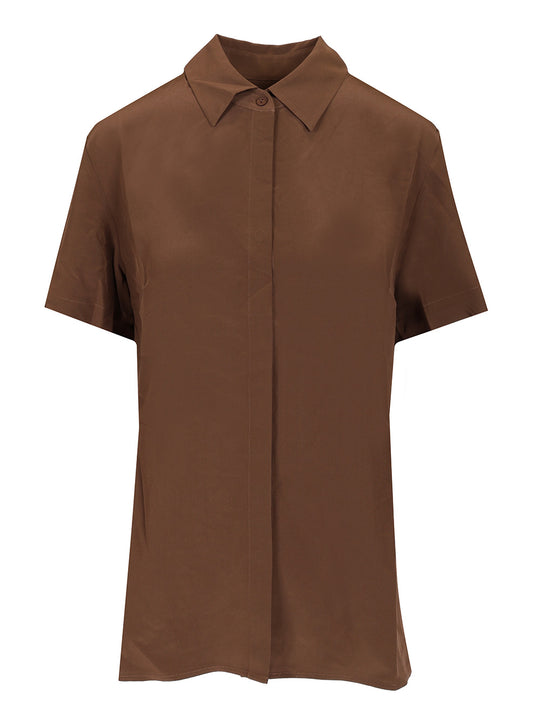 Short-Sleeved Shirt Shirts Marrone
