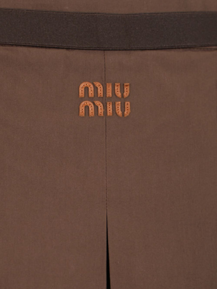 Miu Miu Gabardine Mini Skirt Gonne - Marrone | 5778cdac4fbfb3f37ba3a94e18bae15e750023d0