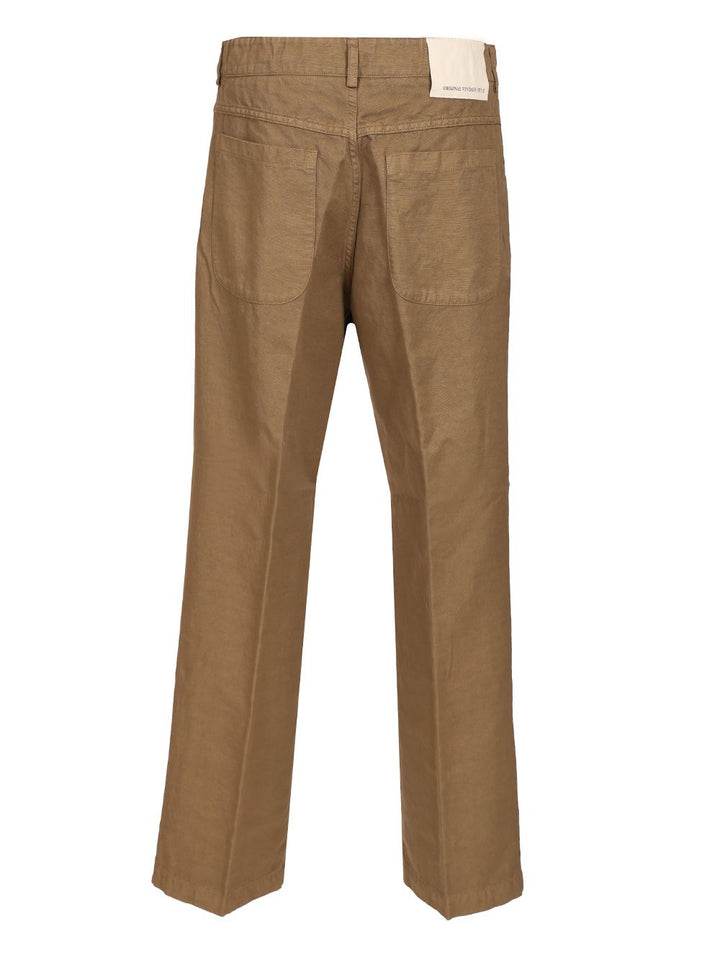 Original Vintage Cotton And Linen Blend Trousers - Marrone | d155fbe596b71ea563c6a7379c558f0d561c84ca