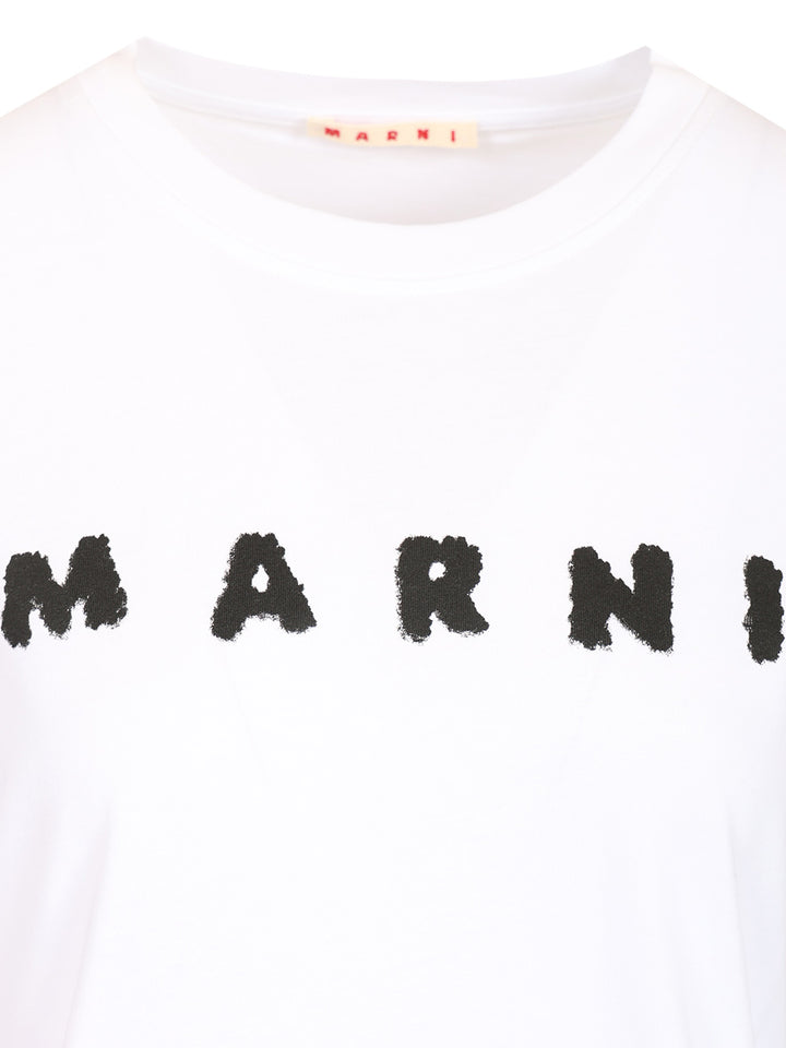 Marni Scribbled Logo T-Shirt - Bianco | 362b687574a2106fd8b497f4c6c1246ed5306557
