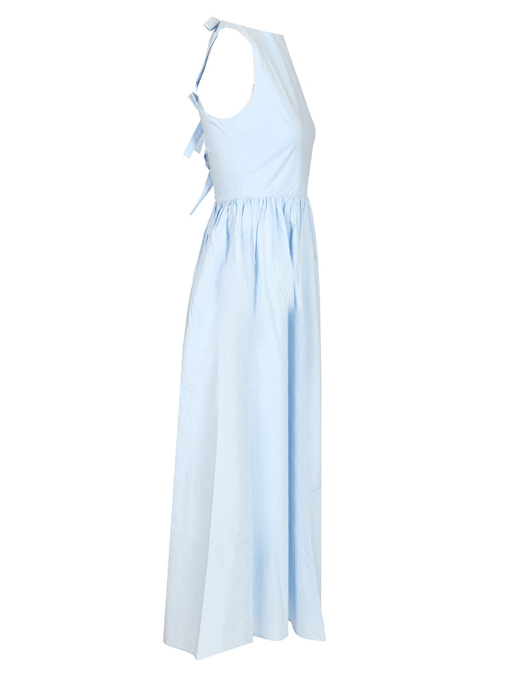 Matteau Tie-Back Midi Dress Abiti - Light blue | a20d9767f36ec63f4ab31ca66e69fc76401405da