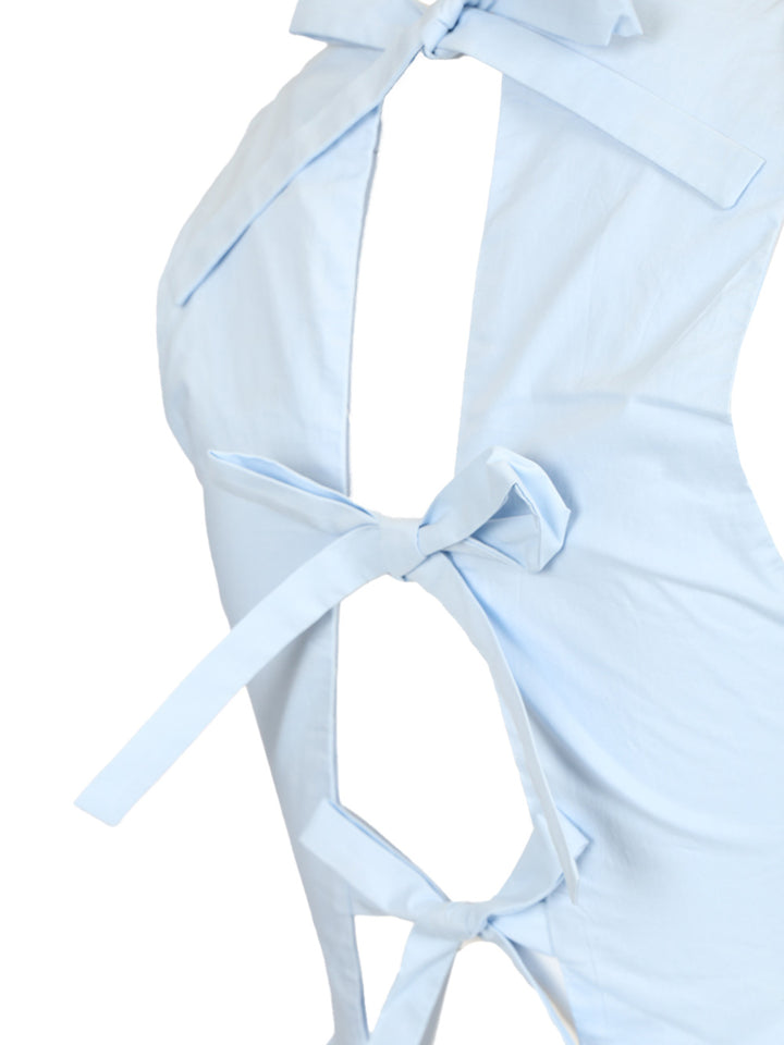 Matteau Tie-Back Midi Dress Abiti - Light blue | 79bddc8bcb9c6be1e50739ecfe709bc13aaab843