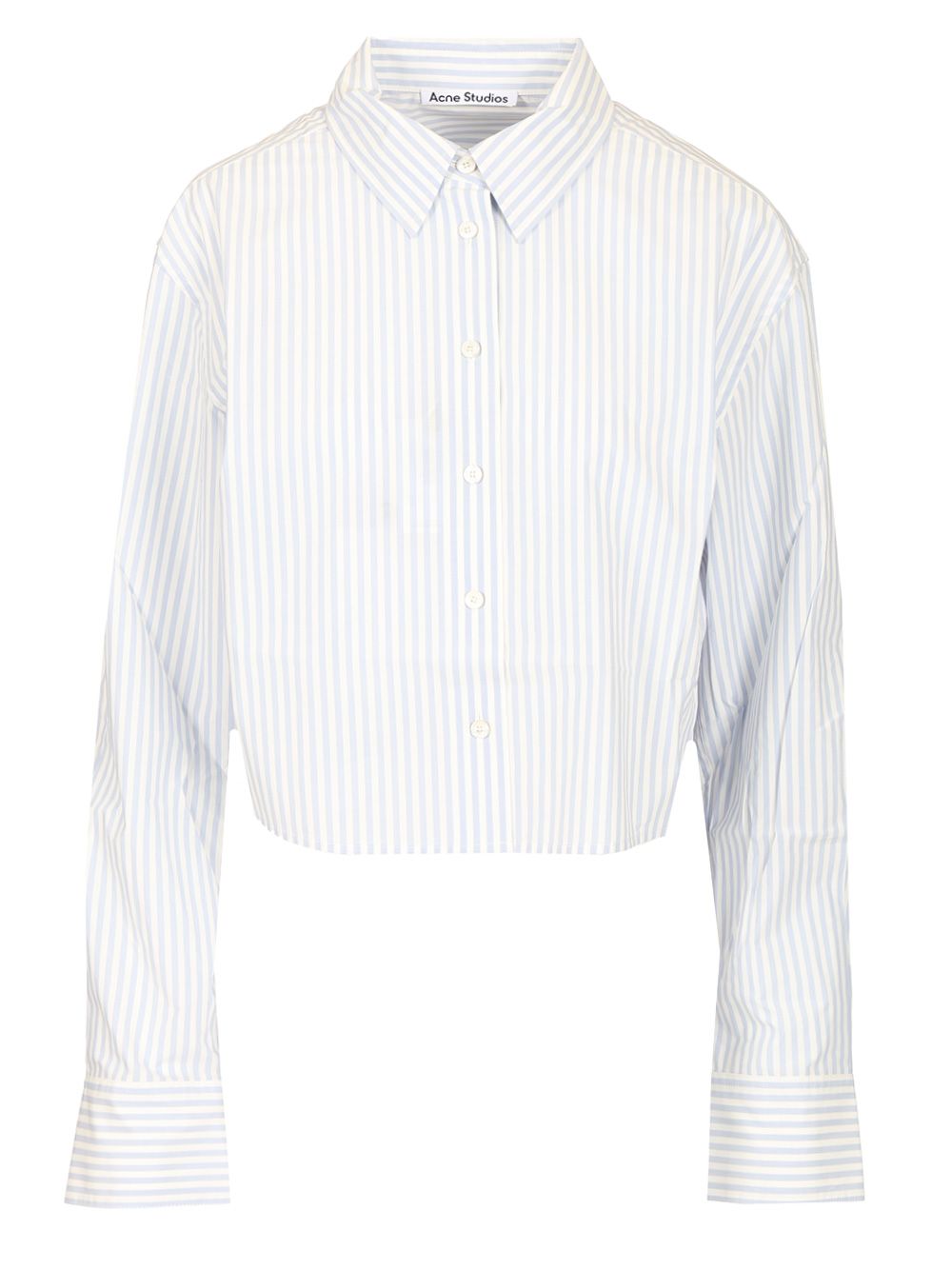 Acne Studios Striped Cropped Shirt Shirts - Blu | ca742a21e27f3e8037897e754103303c3547673e
