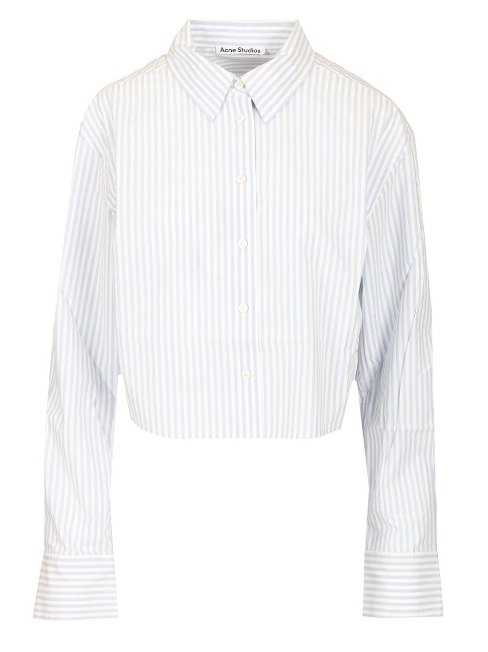 Acne Studios Striped Cropped Shirt Shirts - Blu | d79b7b44eca45d74252ef8cbbd6da86a2f69cbd9