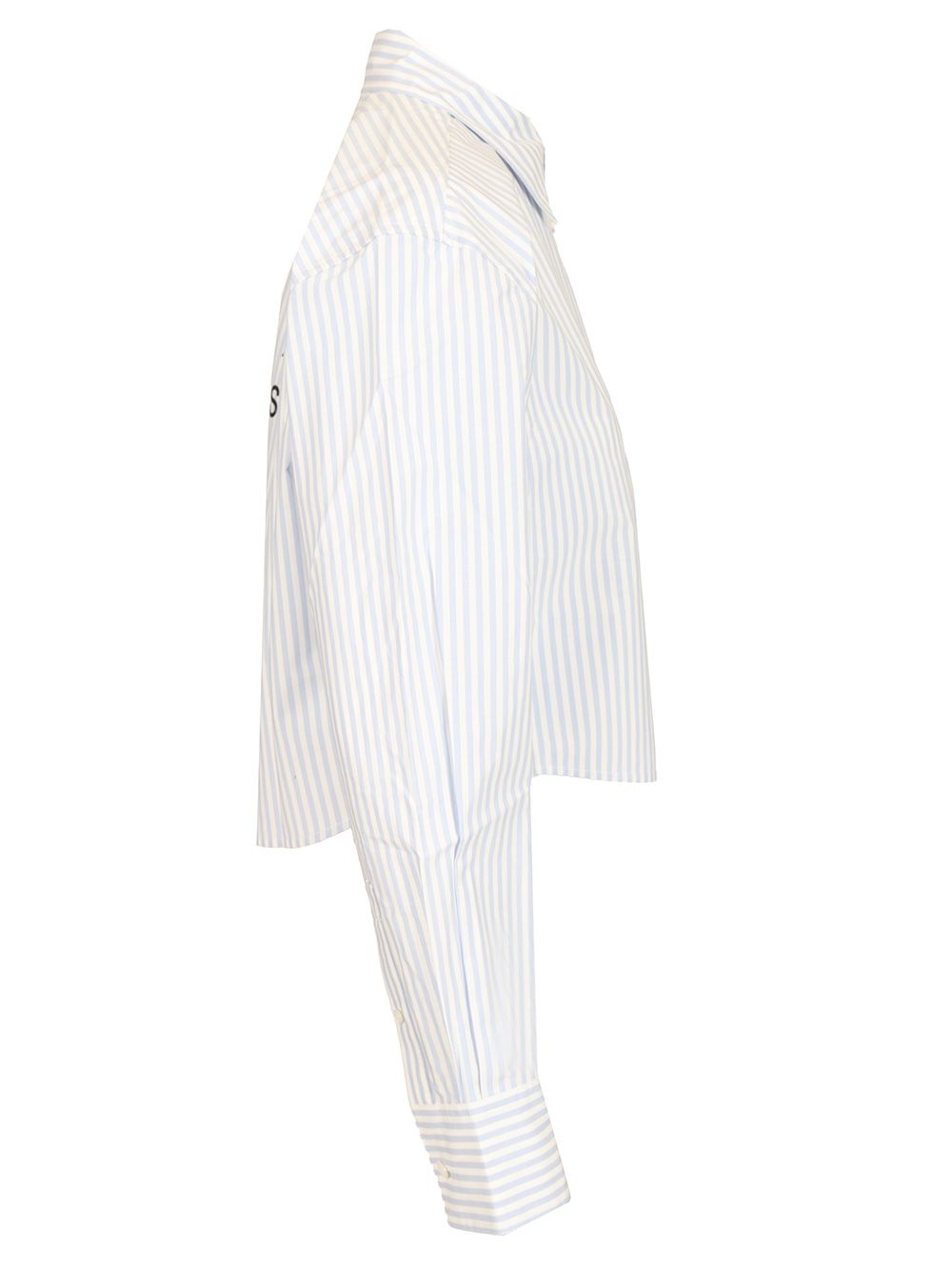 Acne Studios Striped Cropped Shirt Shirts - Blu | 39ff19801df8ded44dbaf9d704b57215924fe00e