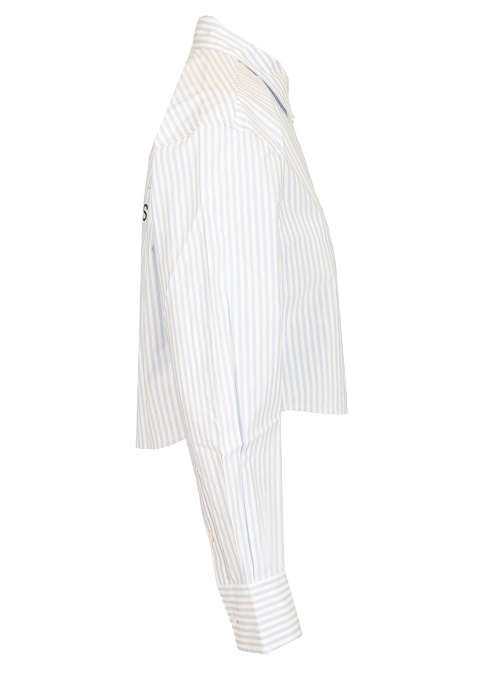Acne Studios Striped Cropped Shirt Shirts - Blu | be3287421518c434f5c0ea88a1bd911f65682d14