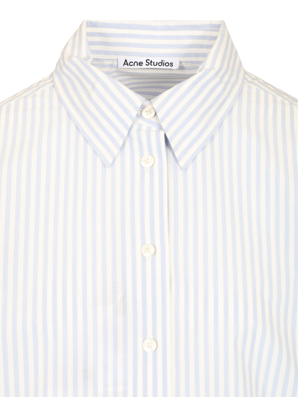 Acne Studios Striped Cropped Shirt Shirts - Blu | 46e327b32e5e1371aa3405ec0a3a7fb8bdc81929
