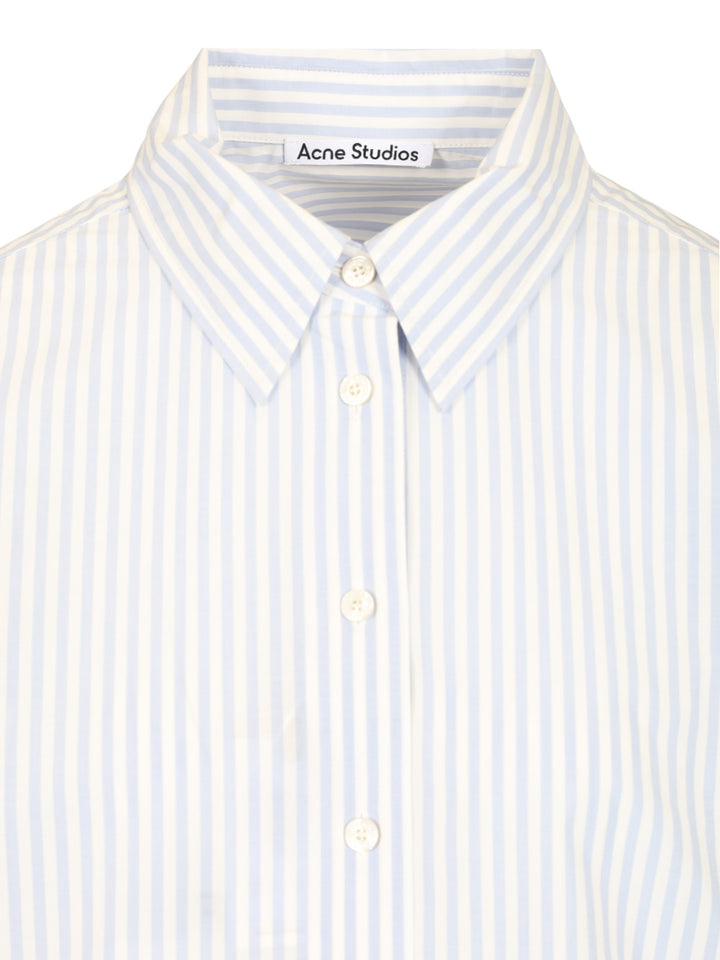 Acne Studios Striped Cropped Shirt Shirts - Blu | 46e327b32e5e1371aa3405ec0a3a7fb8bdc81929