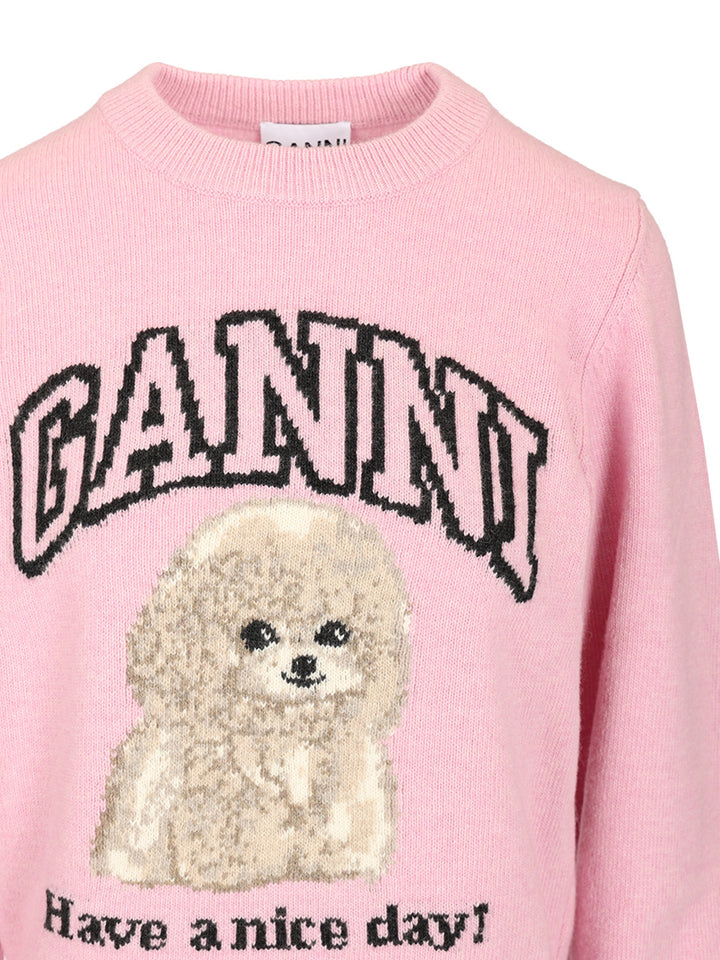 Ganni Graphic Sweater Knitwear - Rose | 9b4fcfca5c3b7c3fba9f10a557c869b2e2cc562e